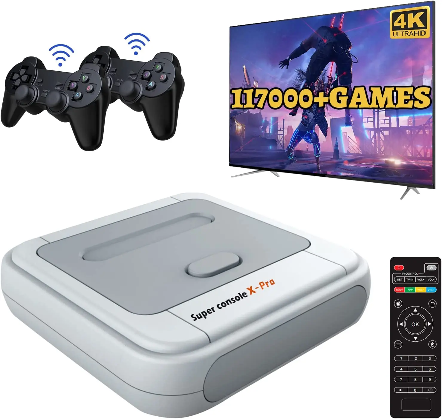 Super Console X Pro 4K HD Output Retro Mini TV Box Video Games Console Built-in 50000+ Games Handheld Game Player For PS1 N64 DC