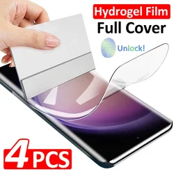 4 Uds película de hidrogel para Samsung Galaxy S24 S23 S22 S21 S20 Ultra Plus Protector de pantalla para Samsung S24 Ultra S23 S20 S21 FE