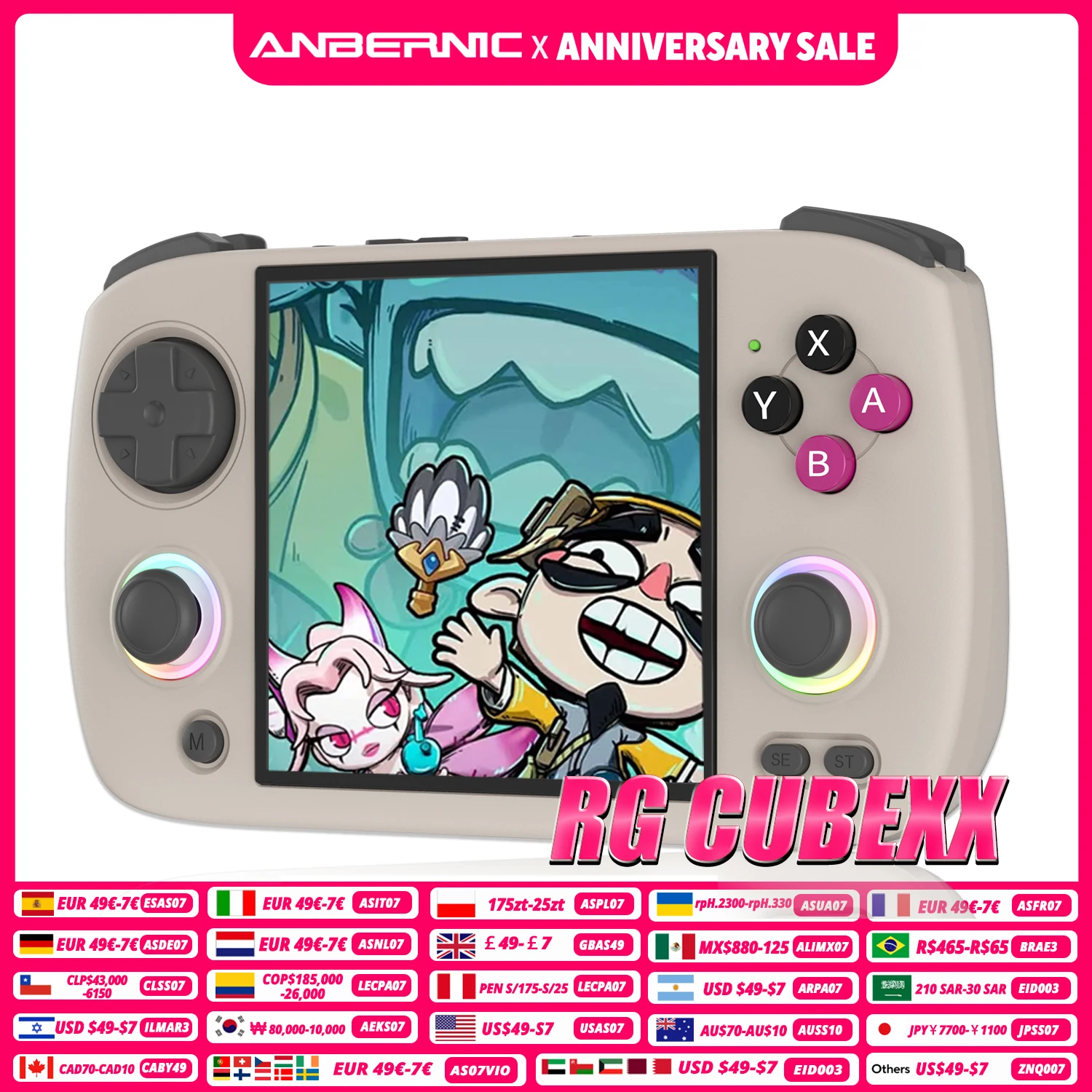 ANBERNIC RG CubeXX Handheld-Spielkonsole 3,95 Zoll IPS-Bildschirm 64-Bit-Linux-System Unterstützt 5G WLAN Bluetooth und TV HD-Ausgang