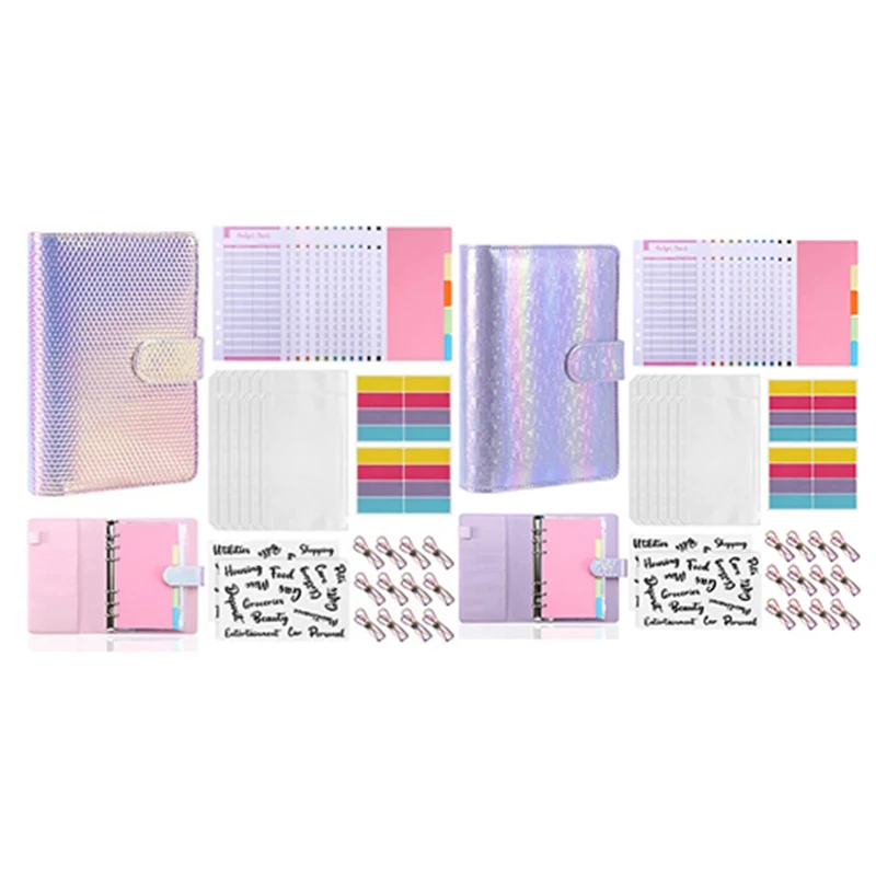 Top-A6 Budget Binder Set, 46 Stuks 6-Ring Budget Planner Organisator Geldbesparende Bindmiddel Voor Thuiskantoor School reizen