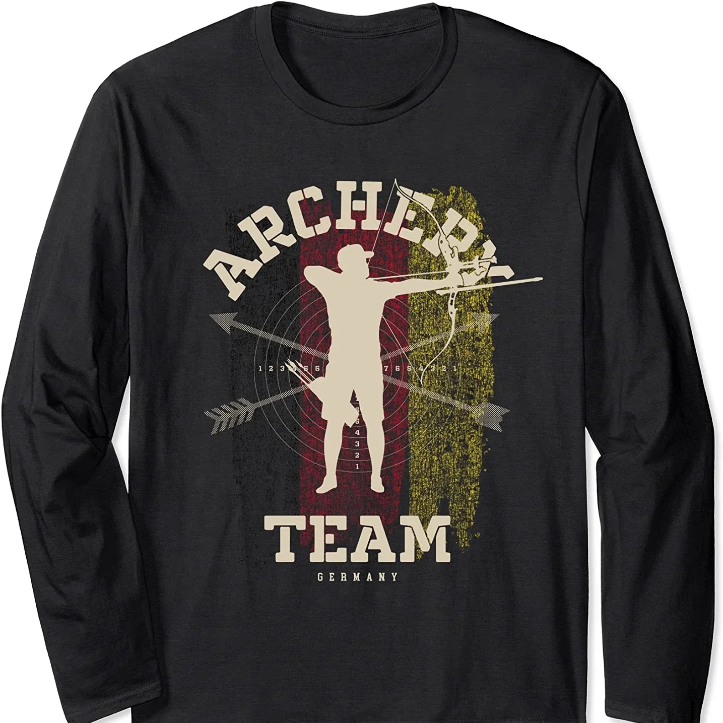 Germany Archery Team Sports German Flag Bow Arrow T-Shirt. Premium Cotton Long Sleeve O-Neck Mens T Shirt New S-3XL