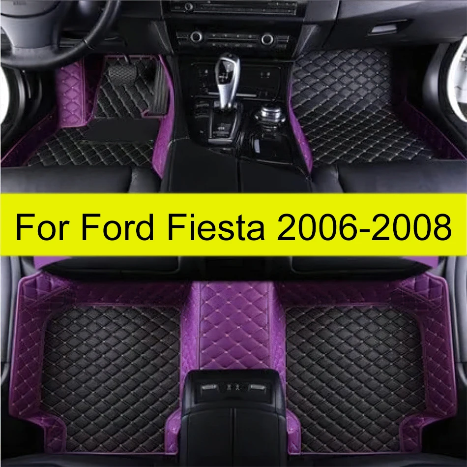 

Car Floor Mats For Ford Fiesta 2006 2007 2008 4 Doors Custom Auto Foot Pads Automobile Carpet Cover Interior Accessories