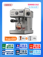 HiBREW 20Bar Semi Automatic Espresso Coffee Machine Temperature Adjustable 58mm Portafilter Cold/Hot Coffee Maker Metal CaseH10A