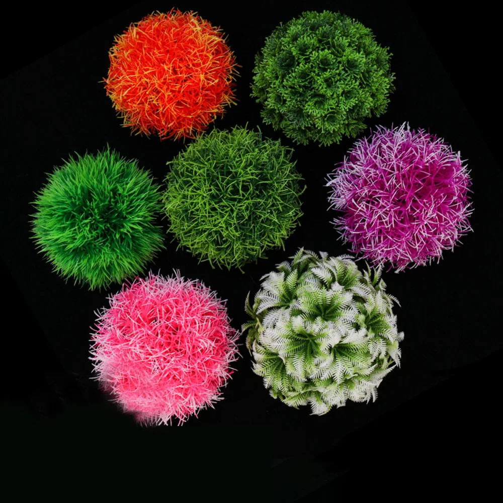 1Pc Simulation Water Grass Ball Plastic Plant Fish Tank Aquarium Landscape Decor