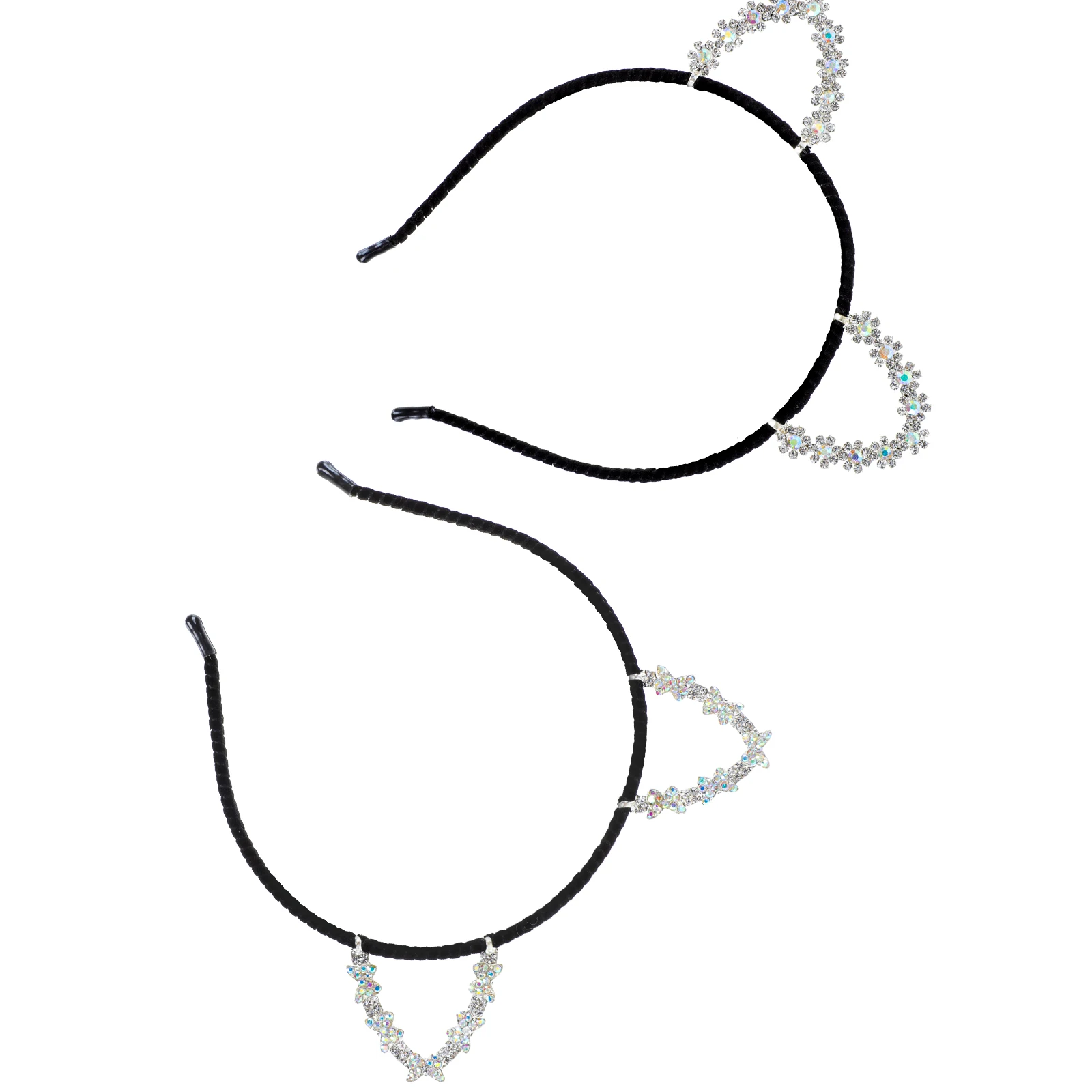 2Pcs Cat Ear Hairband Stainless Steel Lovely Cartoon Party Costume Accessory Cosplay Headwear Festival Headband