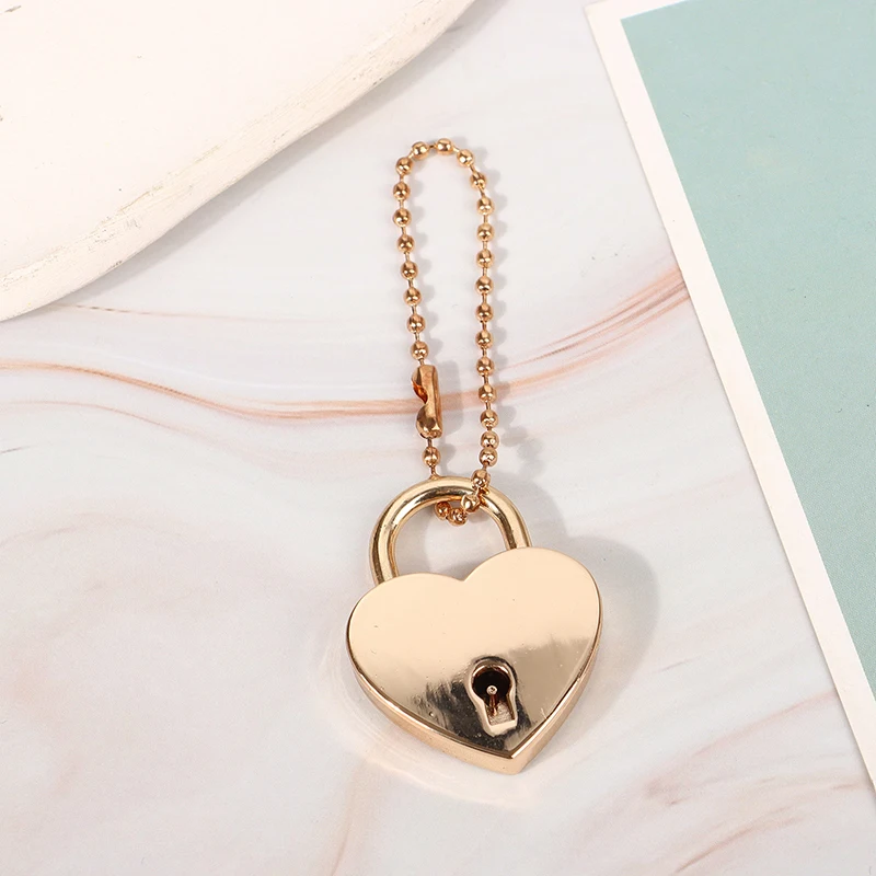 1Set Antique Style Mini Heart Shape Padlock Vintage Lock Gold Lovely Diary Padlocks Key Lock With Key Wedding Jewelry Hardware