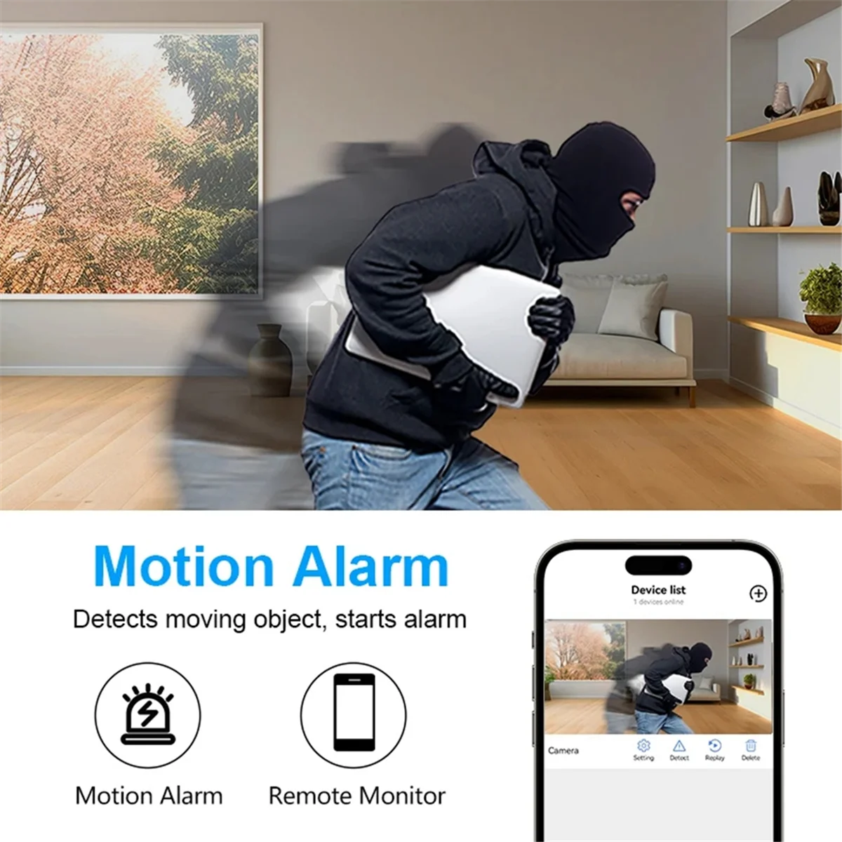 

Розничная торговля! WD22 4-мегапиксельная беспроводная камера безопасности PIR-сигнализация двустороннее аудио ночное видение мини-камеры Wi-Fi камера наблюдения 90D в режиме ожидания