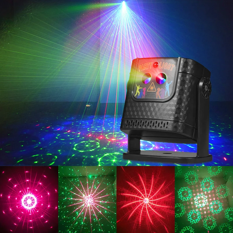 

Sound Activated DJ Disco Lights, Party Laser Projector with Strobe & Sky Light for Home Party, Halloween Xmas Holiday Club Light