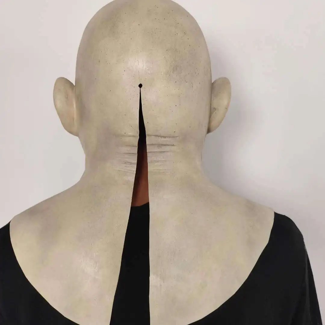 Realistische Glatzköpfige Alter Mann Latex-Maske für Erwachsene, Gesichtsmaske für Halloween, Maskerade, Cosplay, Kostümparty-Requisiten – Detail 2