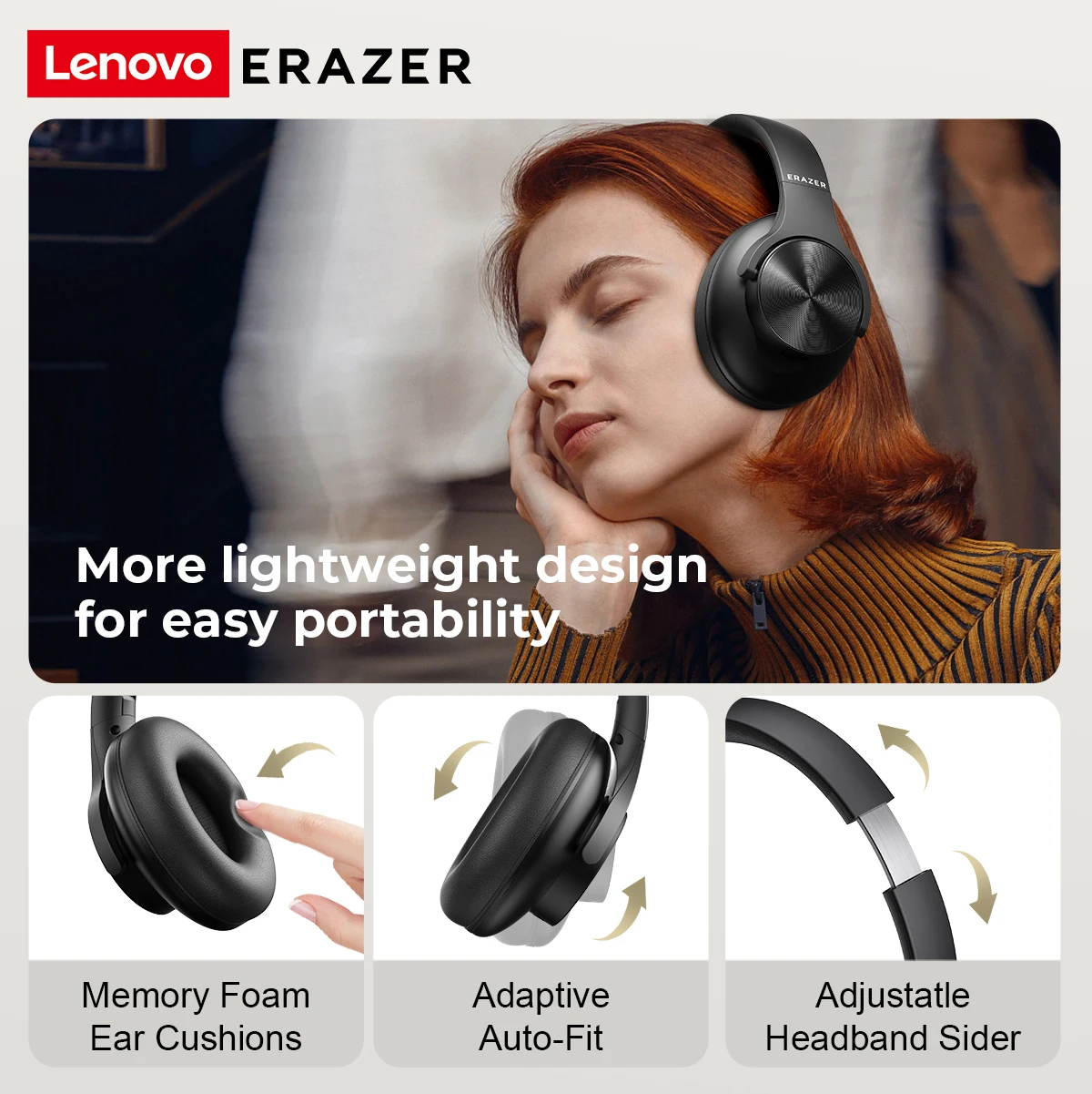 Lenovo ERAZER G50 auricolare Bluetooth 5.4 cuffie sportive controllo pulsante cuffie pieghevoli con cinturino al collo batteria a lunga durata