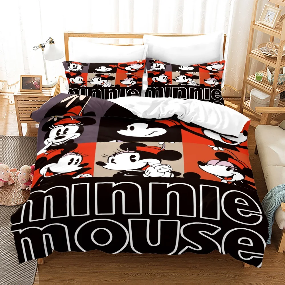 3d mickey minnie maus bettwäsche set für mädchen dekorieren zimmer twin full queen king size bett bezug kissen bezüge für kinder geschenke