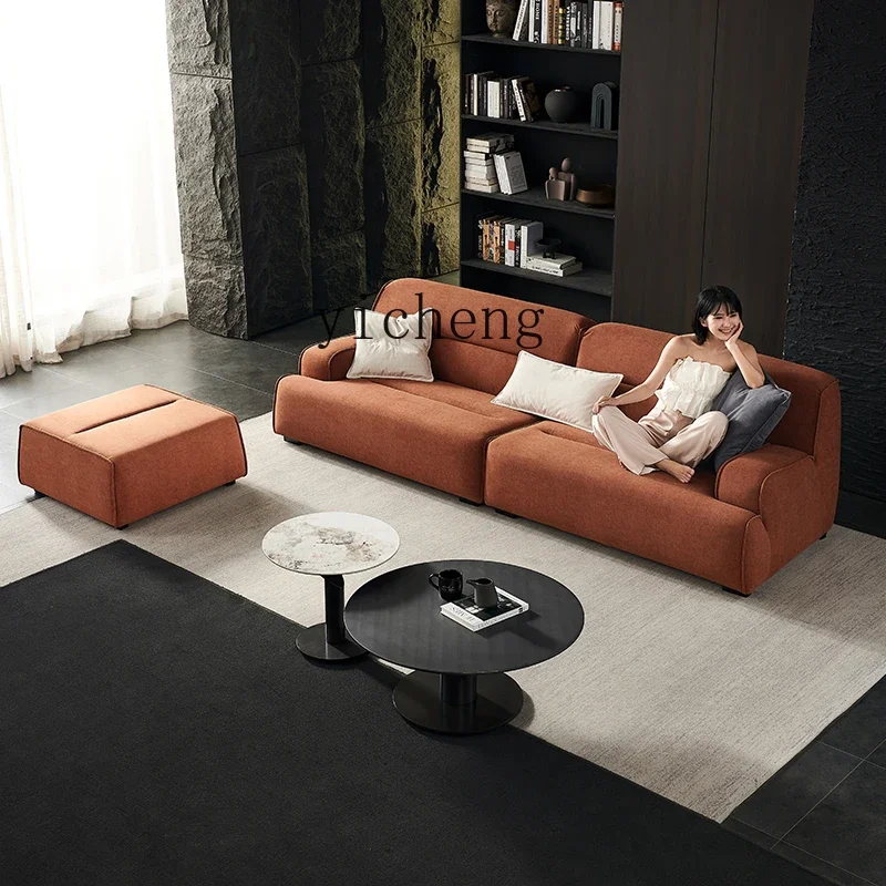 living room fabric sofa Nordic light luxury three-person straight row designer furniture
