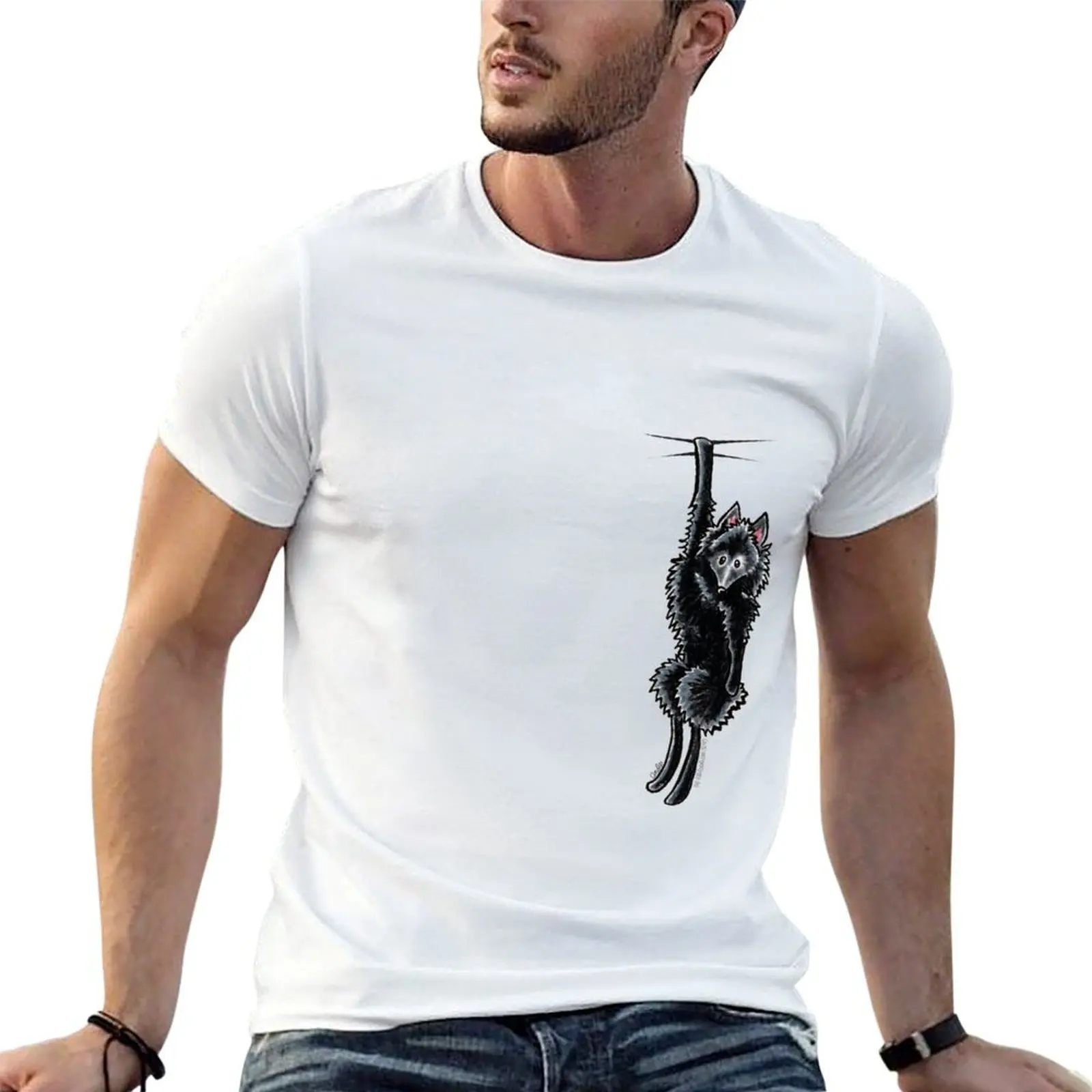 Clingy Schipperke T-Shirt hippie clothes vintage t shirts cotton t shirt men