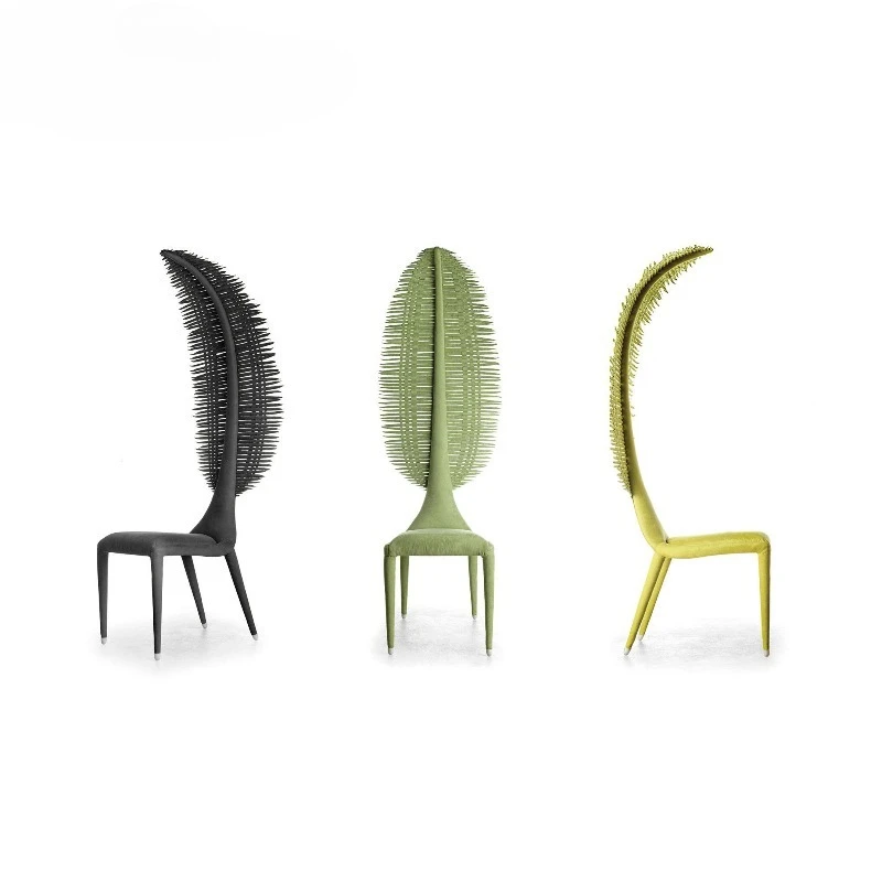 Creative art special-shaped leisure plantain chair fan-shaped woven single feather chair