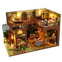 2025New Diy Mini Wooden Dollhouse  Furniture Light Kit Doll House Casa Miniature Accessories Handmade Wooden Toys Birthday Gifts