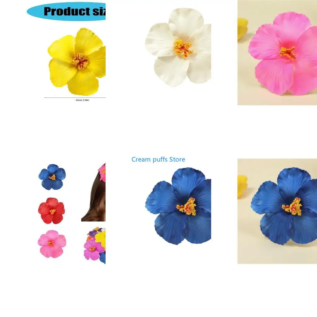 50LE Popular Flower Hair Clip For Women and Girl Natural Looking For Beach Parties And Daily Fashion Accessories