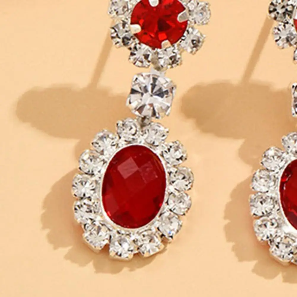 Complete Necklace Earrings Set Wedding Necklace Earrings Set Retro Rhinestone Jewelry Set for Women Faux Gem Bridal Accessories