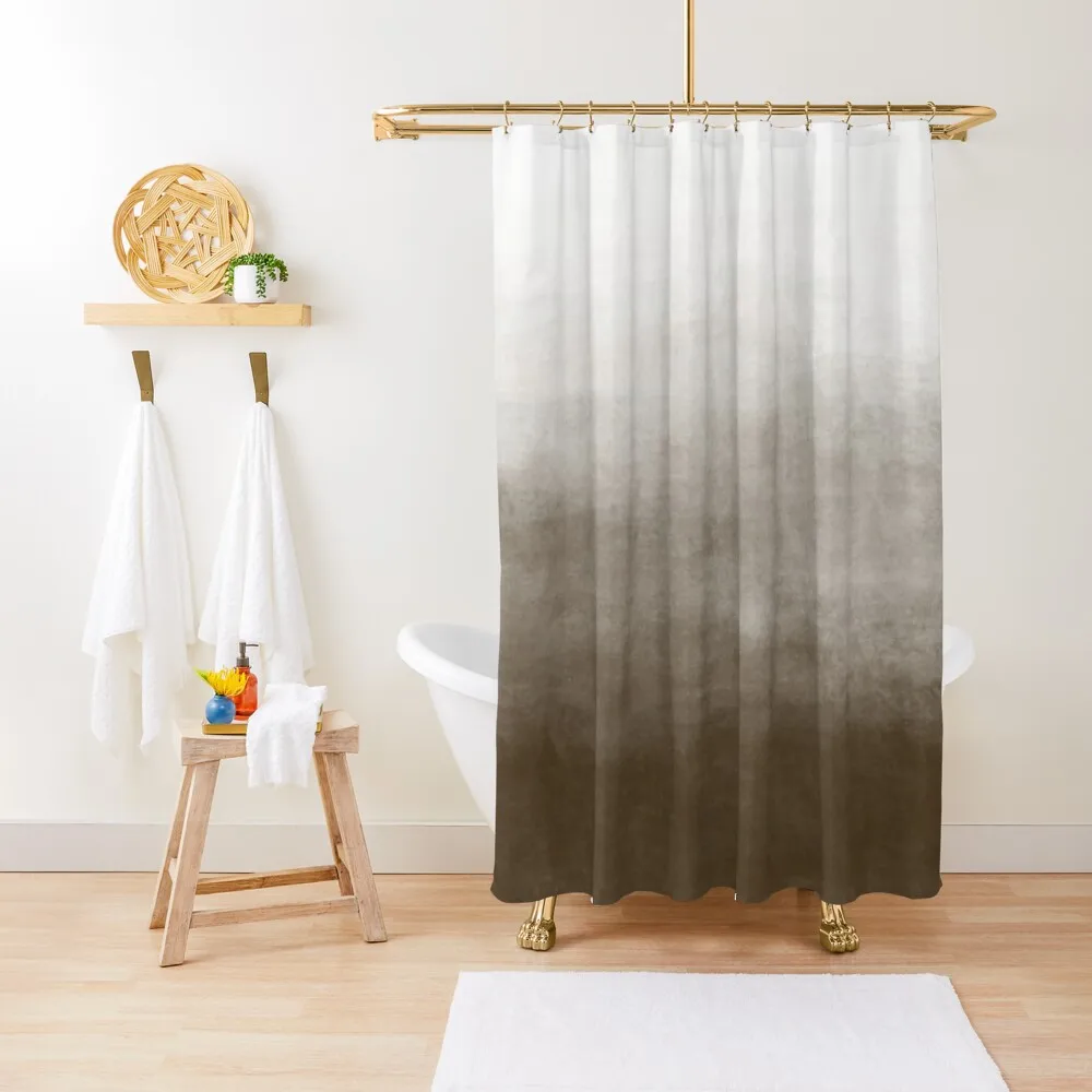 

Ombre Paint Color Wash (brown/white) Shower Curtain Modern Bathroom Accessories Set For Bathroom Waterproof Shower Curtain