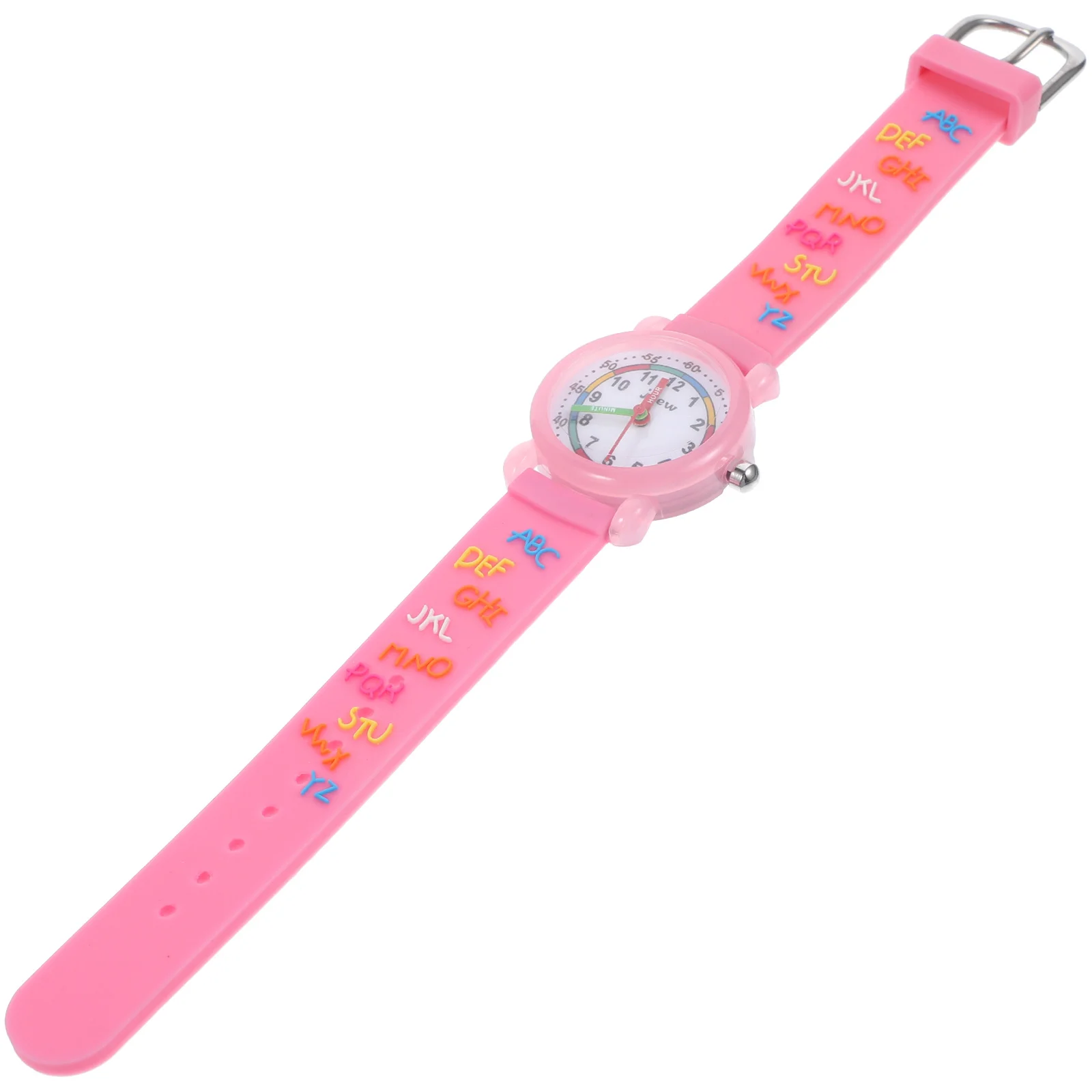 Waterproof Cartoon Pattern Watch Durable Adjustable Strap Quartz Movement Birthday Gift for Pink
