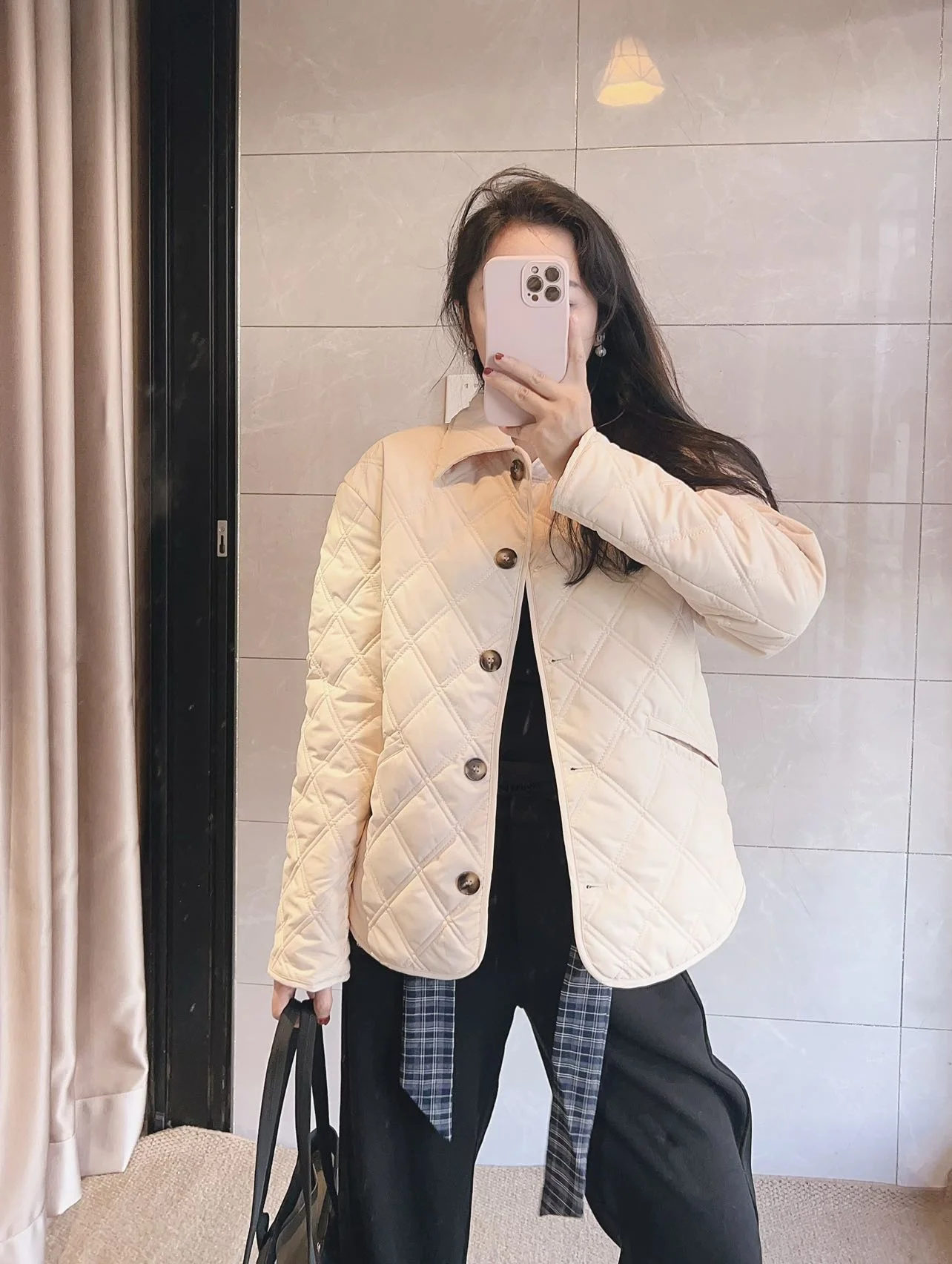 

Ultra-Lightweight Cotton Jaet Ches Design Briti Sle Princ Barbara Slimming Milk Apricot Color Commute Sle