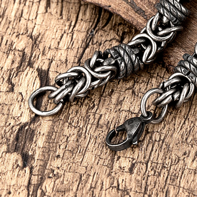 Vintage Braided Stainless Steel Men's Bracelet Hip Hop Simple Braided Lantern Hand Chain For Male boyfriend Trendy Bangle Gifts