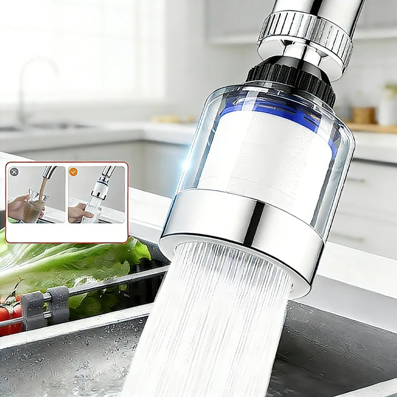 

Универсальный разъем фильтра для кухонного смесителя 360° ° Вращающийся усилитель-удлинитель, насадка для фильтра, простая замена фильтра