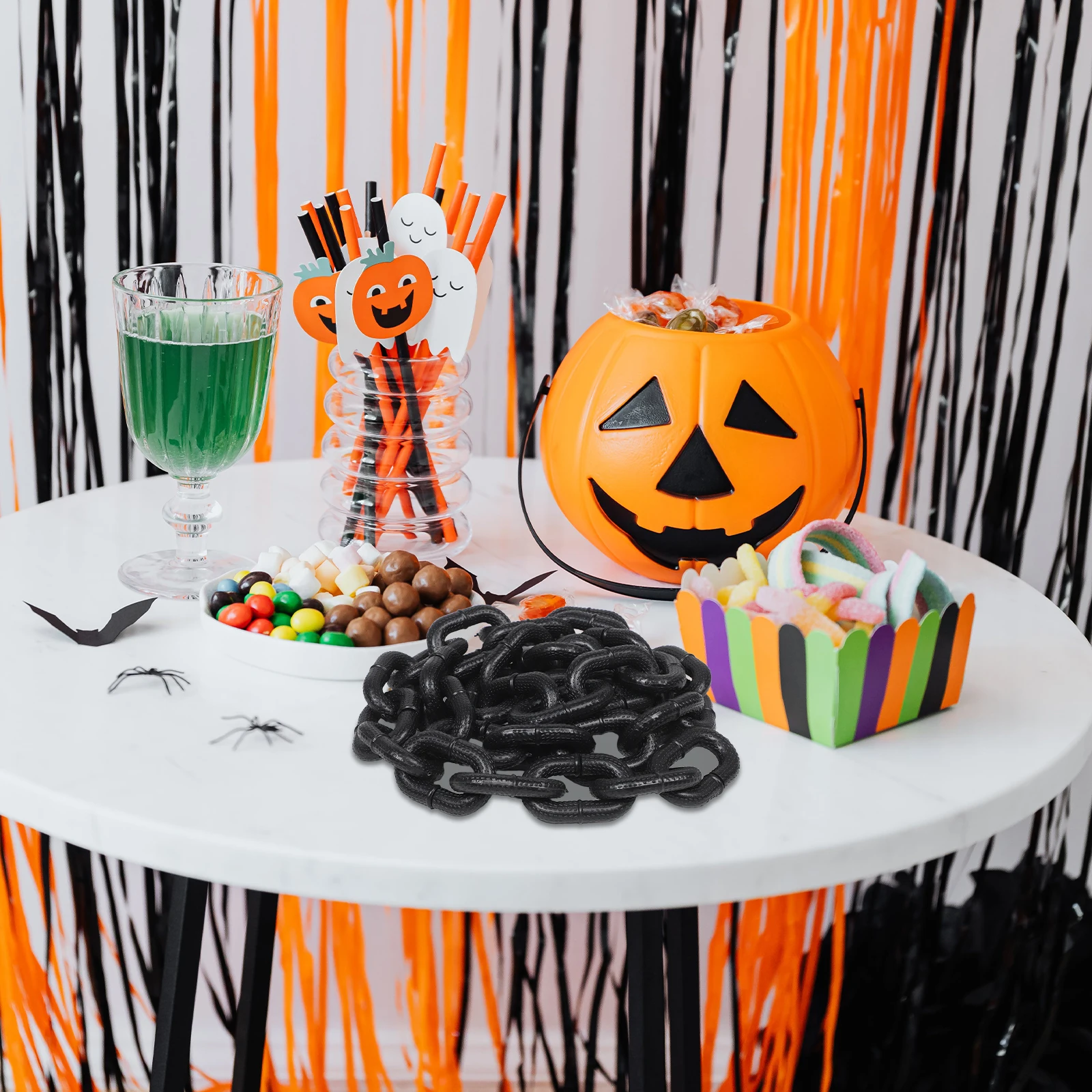 

Halloween Fake Plastic Chain Realistic Party Props Escape Room Movie Costume Chains Big Fake Chain Carnival Cosplay Bar