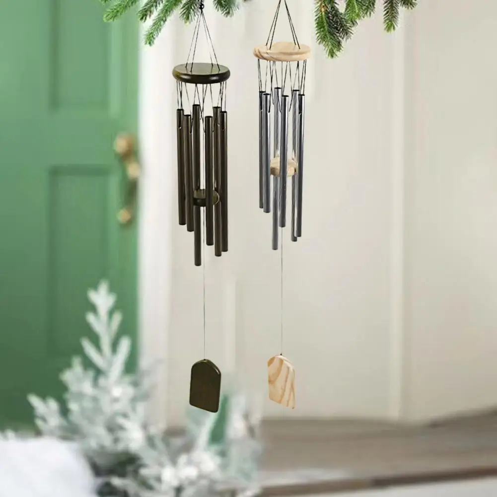 Useful Wind Bell Pendant 6 Aluminum Tubes Design Hanging Windbell Pendant Euphonic Weather Resistant Wind Chime Home Decor