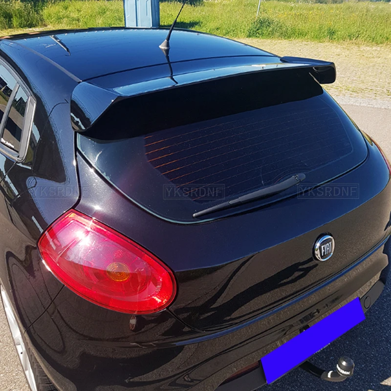 Big Spoiler For FIAT BRAVO Spoiler 2006 to 2016 high quality carbon fiber glossy black DIY color Spoiler BRAVO II Spoilers