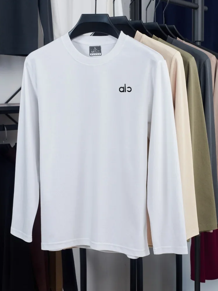 

Men's Spring Autumn Long Sleeve T-Shirt Fashion New Comfortable Round Neck Top High End Casual Solid Color Pullover Tee Shirt