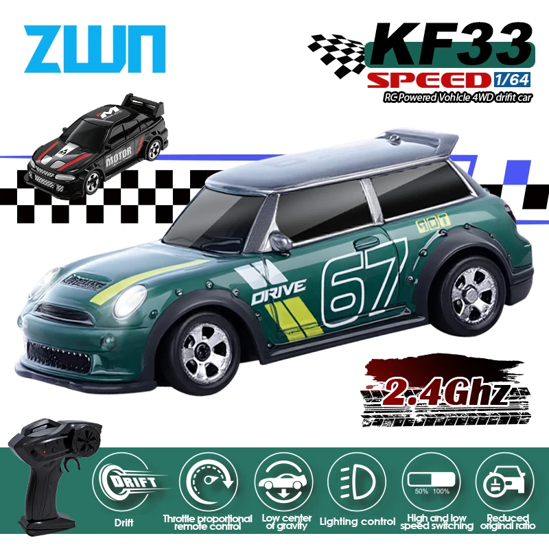 KF33 1:64 2,4G High speed Drift Rc Auto 4WD Fernbedienung Auto Allradantrieb Funkgesteuert Mini Racing Modell junge Spielzeug Geschenk