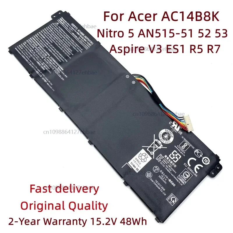 

AC14B8K Laptop Battery For Acer Nitro 5 AN515-51 AN515-52 AN515-53 Aspire ES1-131 V3-111 V5-122 E5-771 R3-131T R5-431T R7-372T