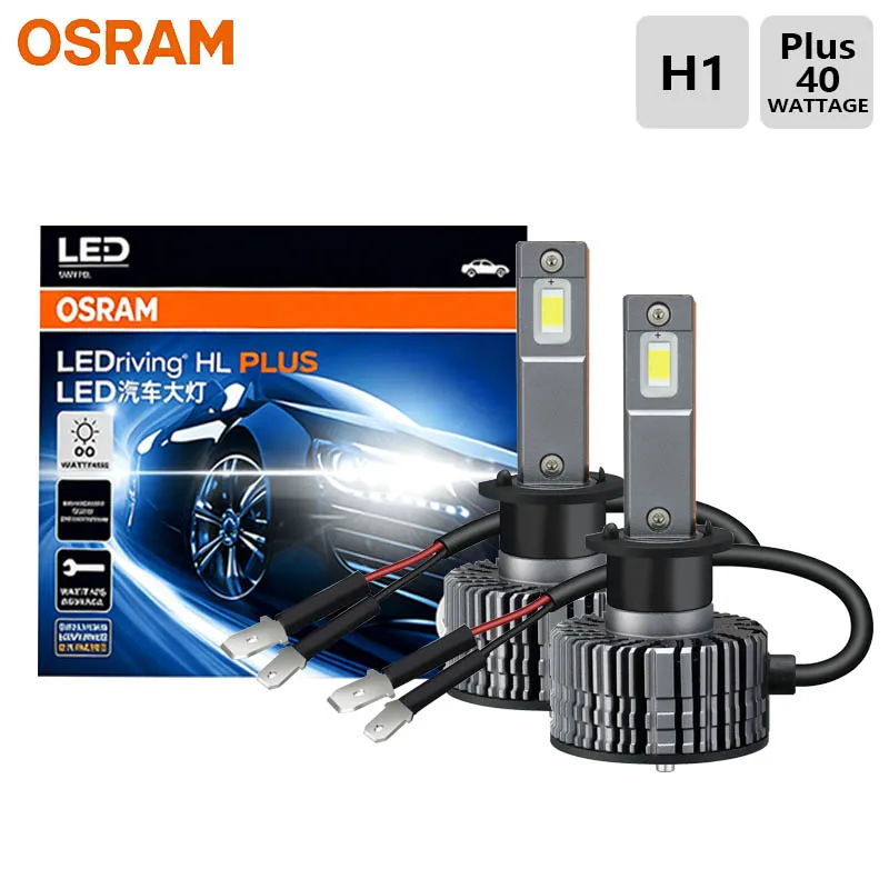 OSRAM Original H1 CF2.0 LED Plus Car Headlight Bulbs 40W 6000K Super Bright Pure White  Upgrade Auto Headlamp Fog Lamps 1 Pair