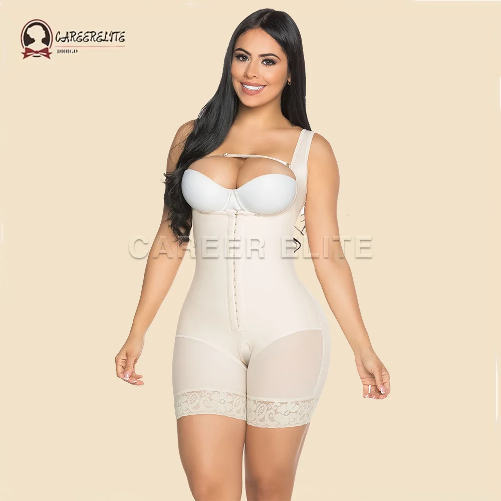 Fajas Colombiana Bodysuit for Women Tummy Control Shapewear Open-chested Sleeveless Waist Trainer Thigh Slimmer Post Liposuction