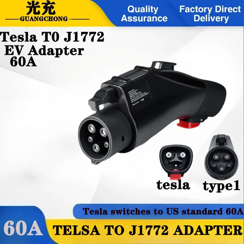 

Tesla to J1772 Charging Adapter, Max 60A & 250V Electric Vehicle