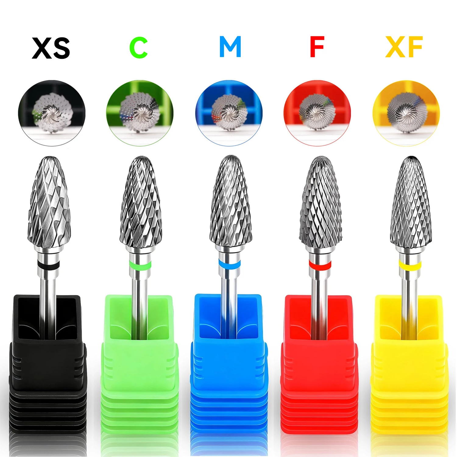 FODRK 1/5PCS Tungsten Carbide Cutter Kit Dental Carbide Burs for Remove and Polishing Dentistry Materials Accessories