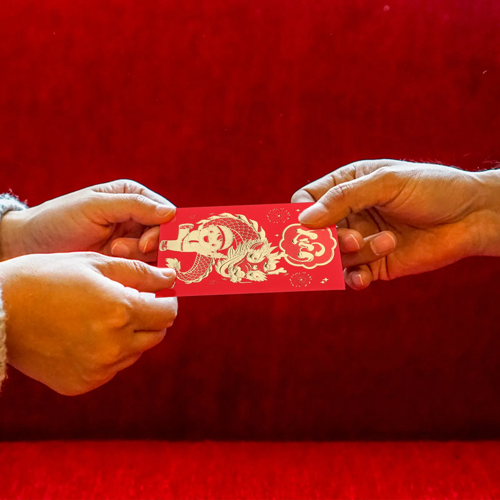 

12 шт. красных конвертов в китайском стиле, пакеты для денег на удачу, дизайн с изображением Дракона, тонкая работа, устойчивые к разрывам, легкие, для Праздника Луны