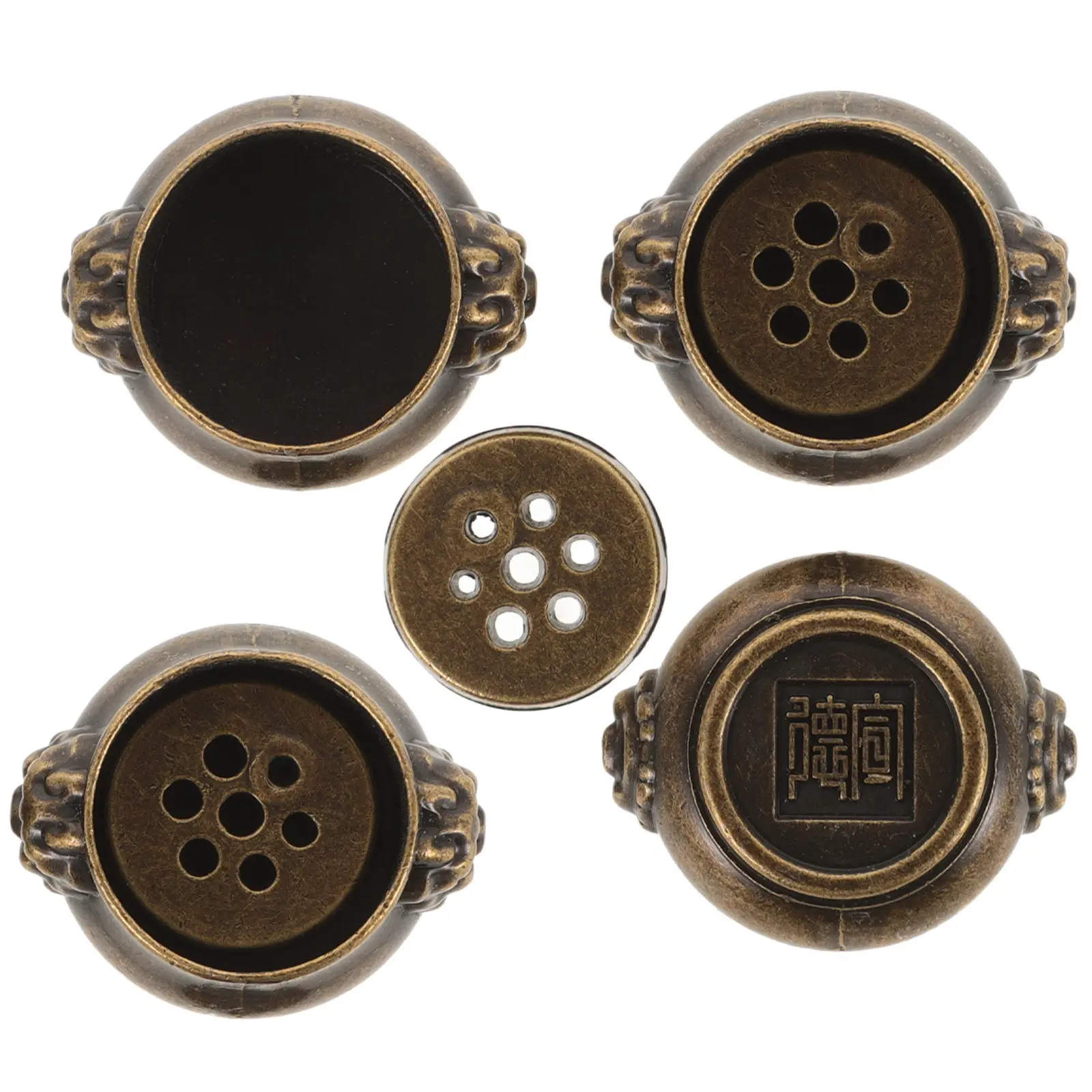 5Pcs Smooth Zinc Alloy Incense Stick Stand Functional Aroma Burner for Tearoom Restaurant Desktop Ornament Elegant Censer Decor