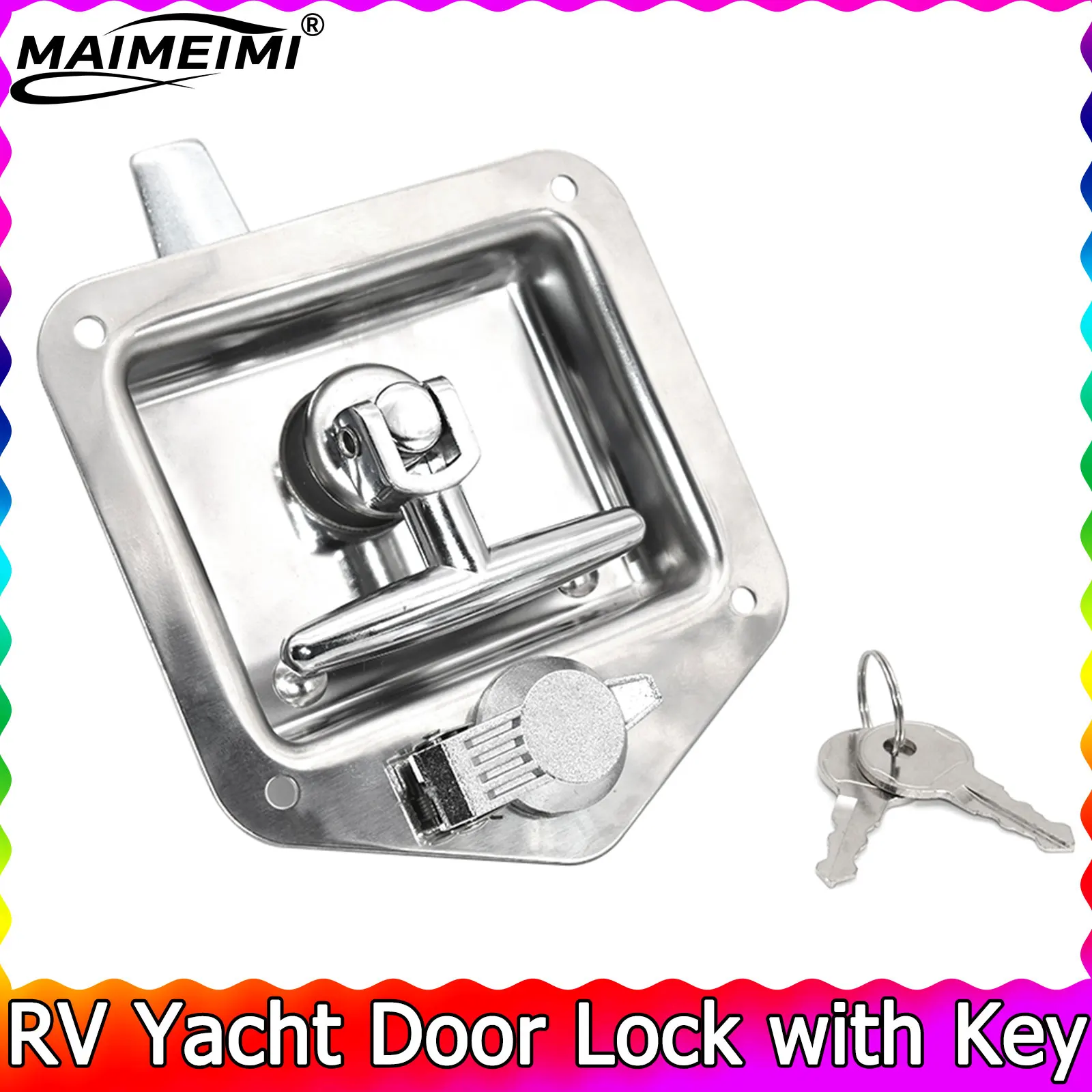 

Дверной замок для яхты на колесах с ключом, дверной замок из нержавеющей стали, защелка для лодки, кемпера, панельная защелка, караван, автомобильные аксессуары