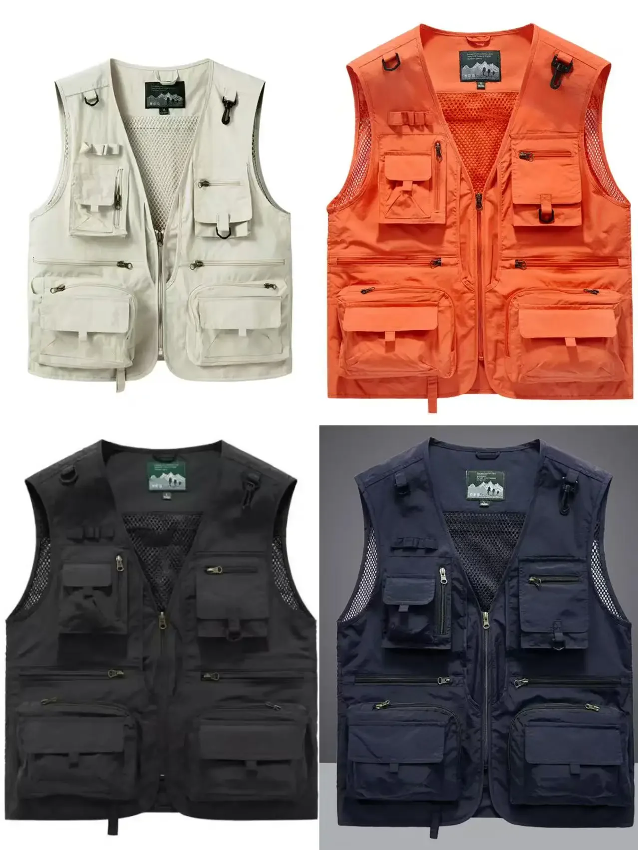 

Multi pocket summer new men hiking fishing vest men's photographer vest mesh work pants sleeveless jacket tool vest Outdoor