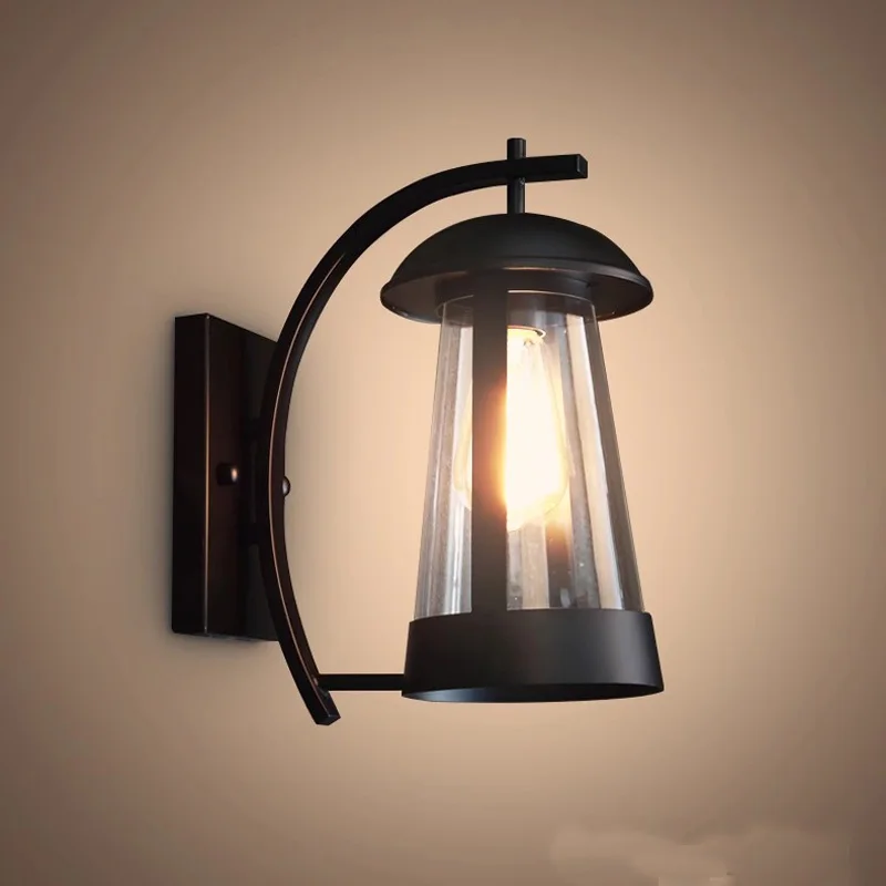 Antique-Style LED Outdoor Wall Lamp Decorative Lighting For Courtyard Balcony Garden Iron Material Light Bulb Not Included