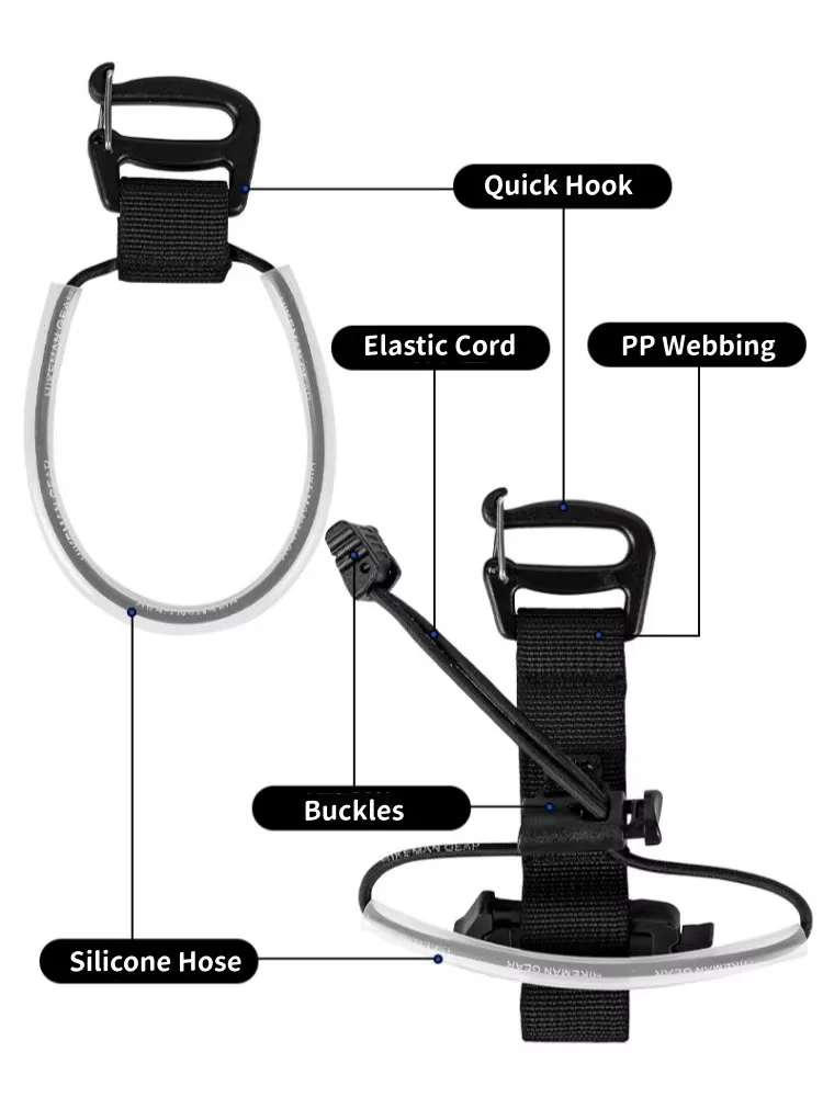 Hiking Pole Fixing Strap Backpack Accessory Easy Elastic Loop Quick Install No Disassembly Outdoor Camping Trekking Pole Holder