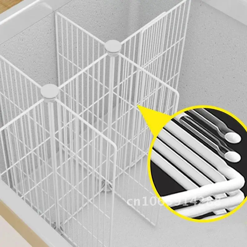 Quadro aberto h47cm montar freezer partição grill rack de aço net freezer ilha geladeira armazenamento horizontal no organizador