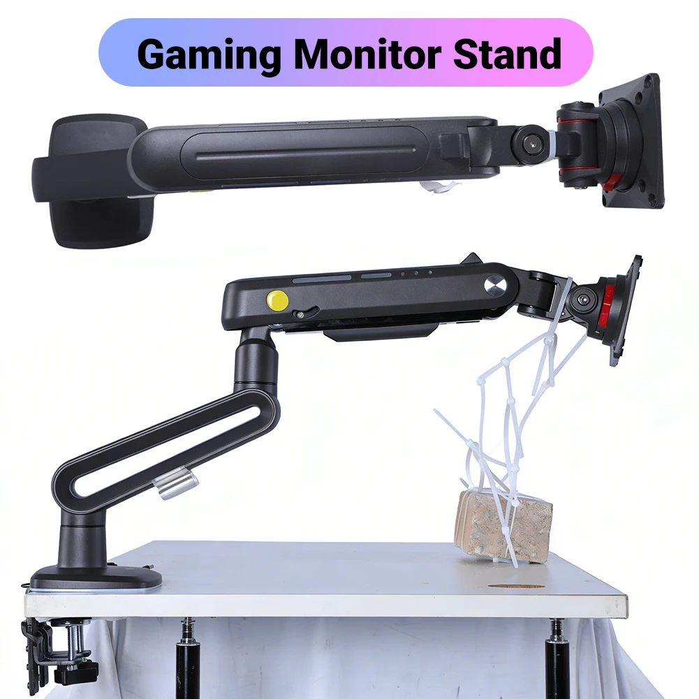 Long Arm Extension Rod Load Up To 20 KG Heavy Duty Gaming Monitor Stand Ultrawide Screen Desk Mount for 32 To 60 Inches Screen