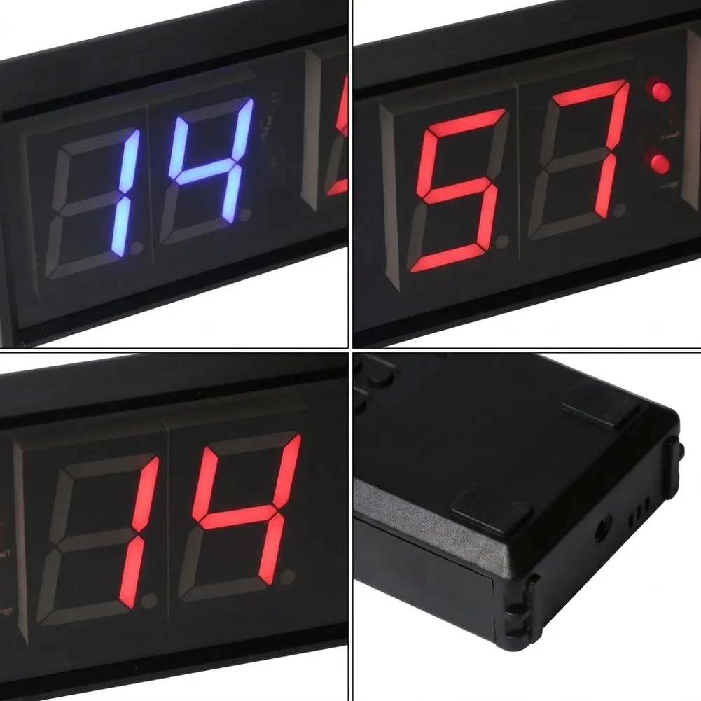 Boxing Round Timer LED Interval Timer For High Intensity Training Aluminium Alloy Shell Remote Control Included For Home Gym