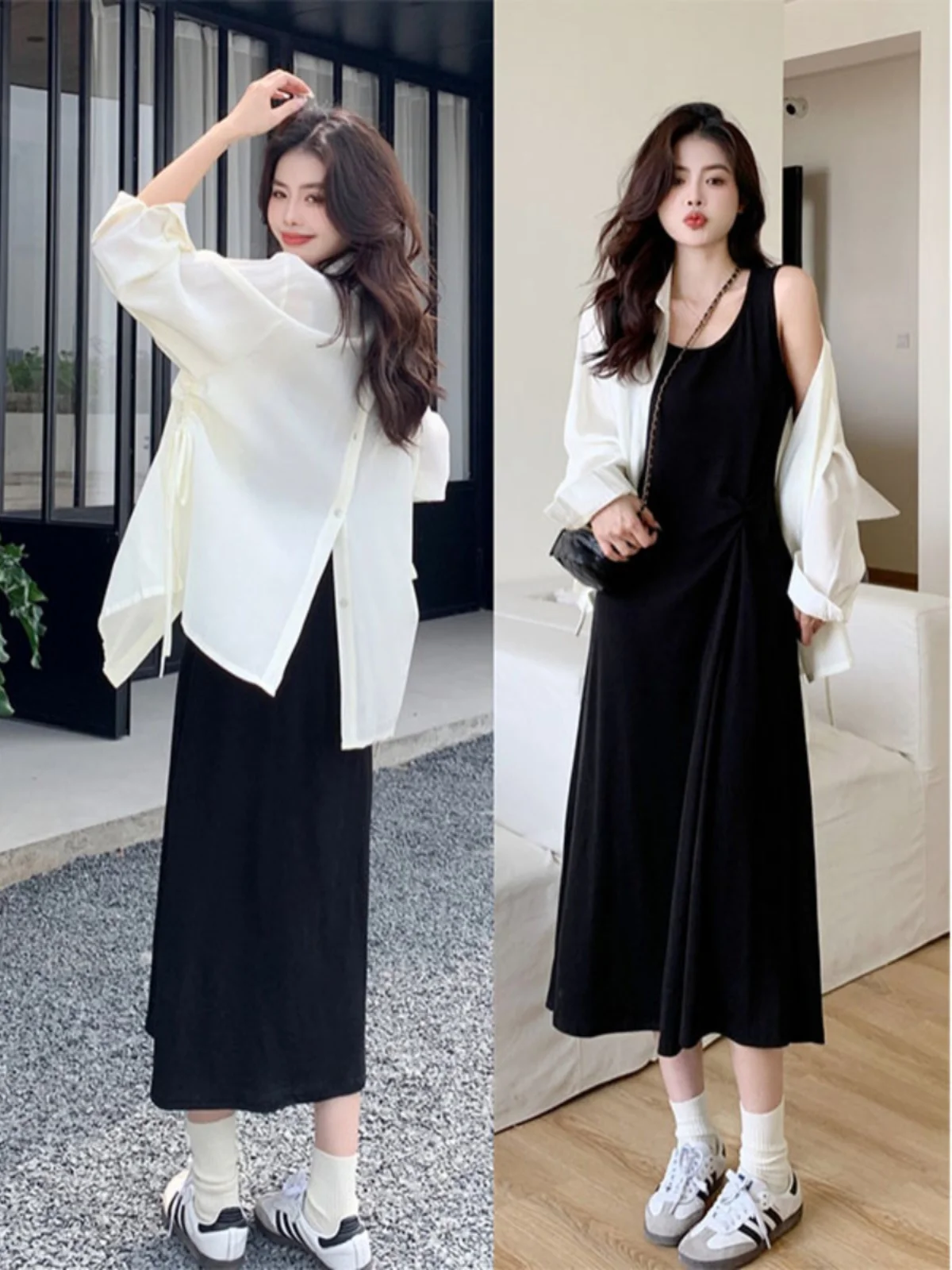 

plus Size Faionable Casual Two-Piece Set Dr Women's Ele Spring Leisure High-End Feeling Meat Covering Slimming