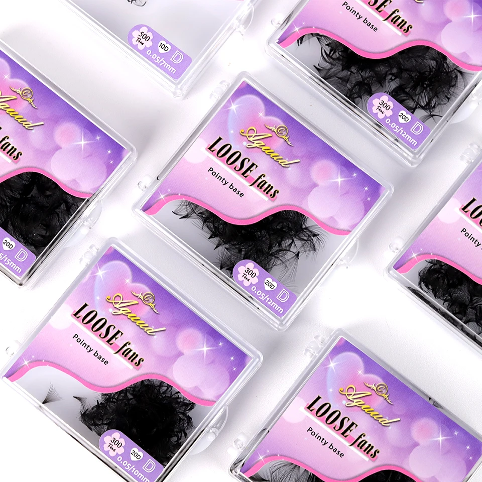 AGUUD 5 Teile/los Lose Fächer Wimpern Dünne Spitze Basis Mittleren Stem Vorgefertigte Fächer Russische Volumen Wimpern Extensions Großhandel 3d/4d/5d – Detail 16