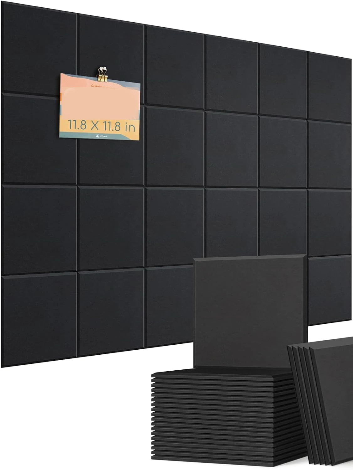 6-12PCS Large Felt Cork Pin Note Boards Mount Wall Tiles 30x30cm Soundproof Bulletin Acoustic Panel for Home Office Decorative