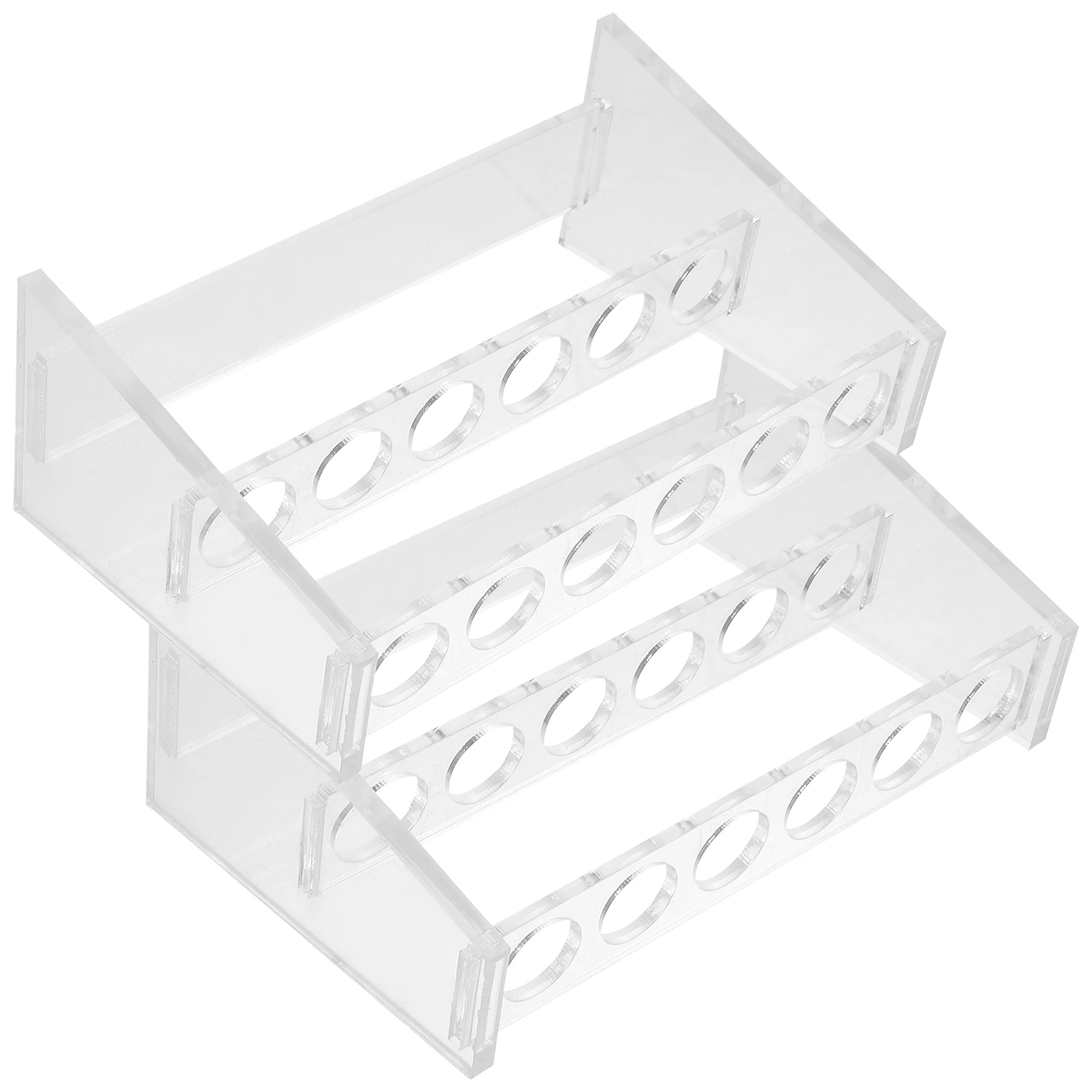 

2pcs Test Tube Rack Transparent 2- Holder Stand 10ml 1x6 Holes Acrylic Organizer Tube Stand