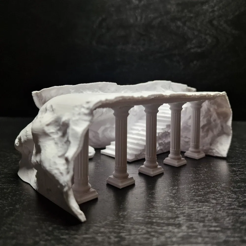 3D Printing Fish Tank Cave Artificial Roman Column Simulated Fish Hiding Shelter Viewing Ports Plastic Aquarium Cave Tunnel